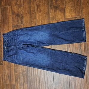 American Eagle Outfitters Women's Dark Blue Relaxed Jeans